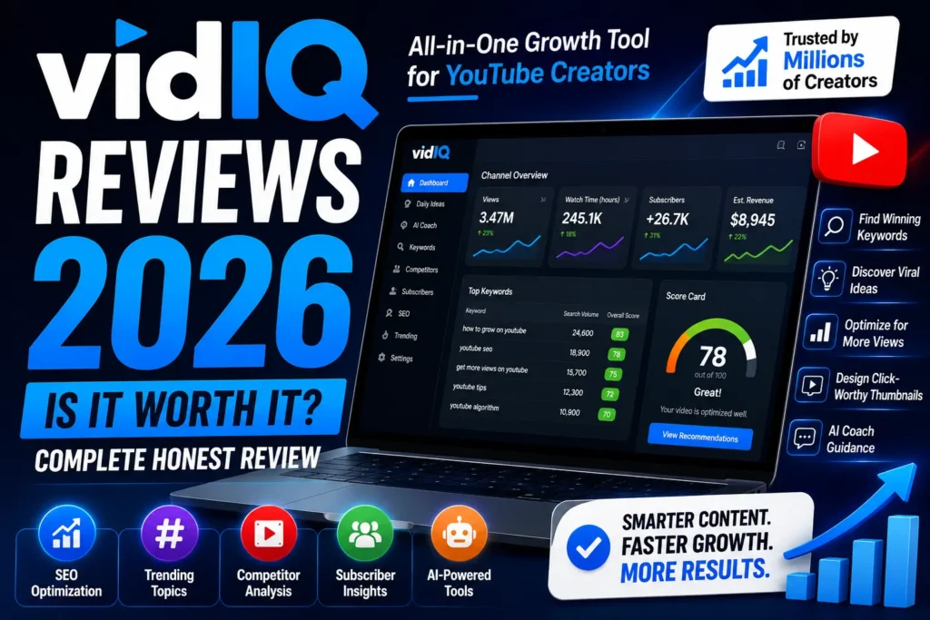 VidIQ Reviews 2026 – Is It Worth It? Complete Honest Review