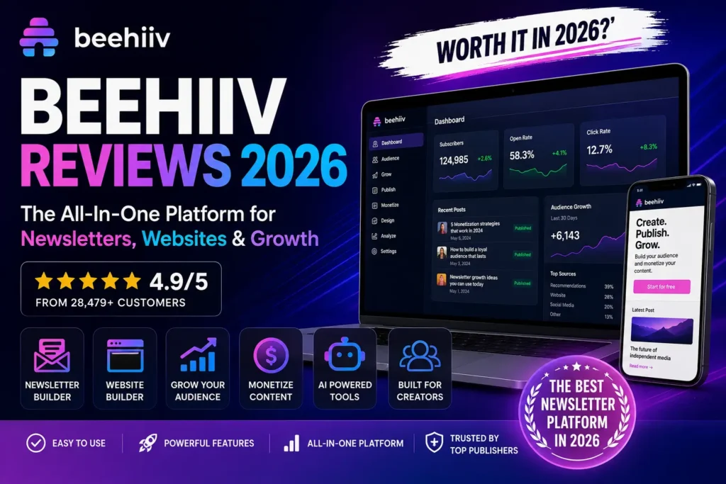 Beehiiv Reviews 2026 – Is It Worth It? Complete Honest Review